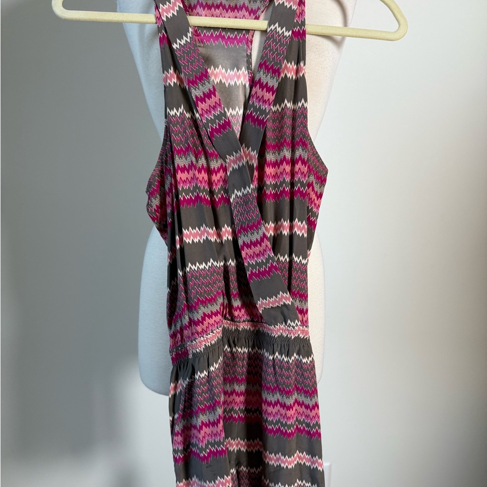 Parker Pink and Gray Chevron Dress